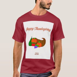 Thanksgiving Cornucopia Manar Maroon Basic T Shirt