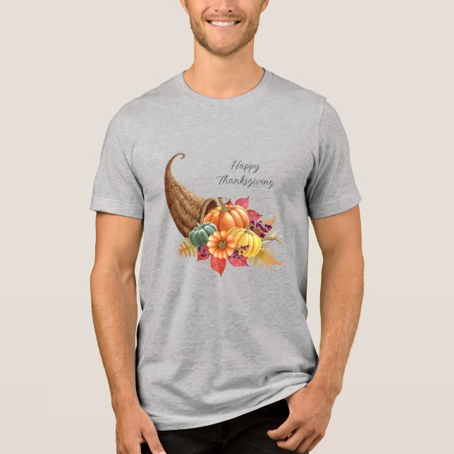 Thanksgiving Cornucopia Manar-Shirt T Shirt (Framsida)