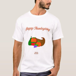Thanksgiving Cornucopia Manar White Basic T Shirt