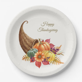 Thanksgiving Cornucopia Papper Plate