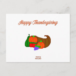 Thanksgiving Cornucopia Postcard Vykort
