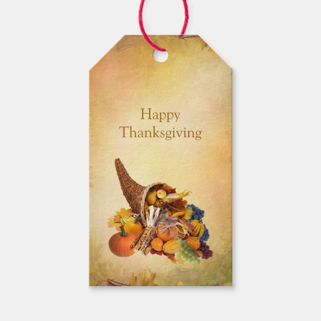 Thanksgiving, Cornucopia Presentetikett (Framsidan)