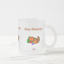 Thanksgiving Cornucopia Small Frostat Glas Mugg