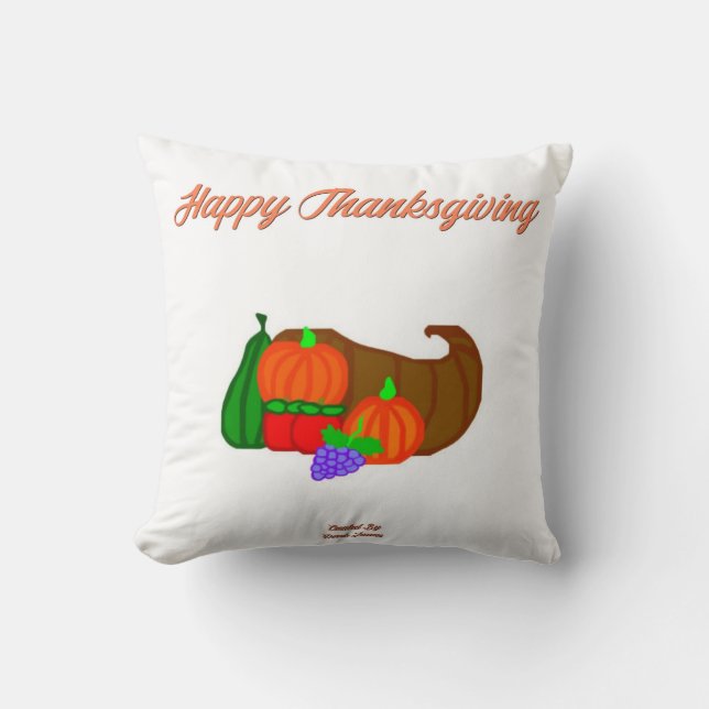 Thanksgiving Cornucopia Square Dekorativ kudde (Framsida)