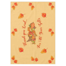 Thanksgiving Cornucopia "Tack Lord"Tablecloth