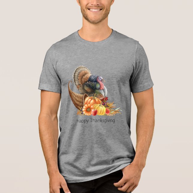 Thanksgiving Cornucopia Turkey Manar-Shirt T Shirt (Framsida)
