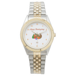 Thanksgiving Cornucopia Two-Tone Bracelet Watch Armbandsur