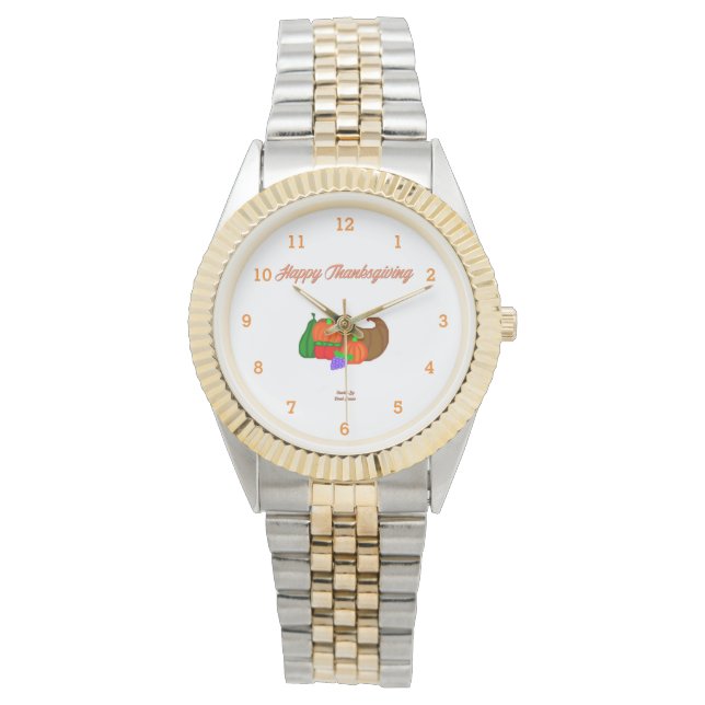 Thanksgiving Cornucopia Two-Tone Bracelet Watch Armbandsur (Framsida)