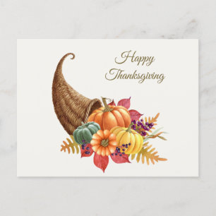 Thanksgiving Cornucopia vycard Vykort