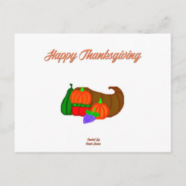 Thanksgiving Cornucopia vycard Vykort