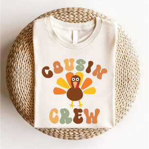 Thanksgiving Cousin Crew Matching Family Turkiet T Shirt