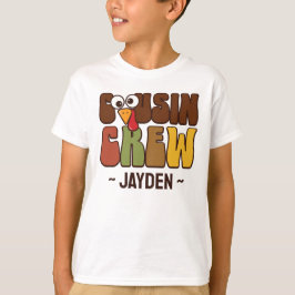 Thanksgiving Cousin Crew Personalized Kids T Shirt