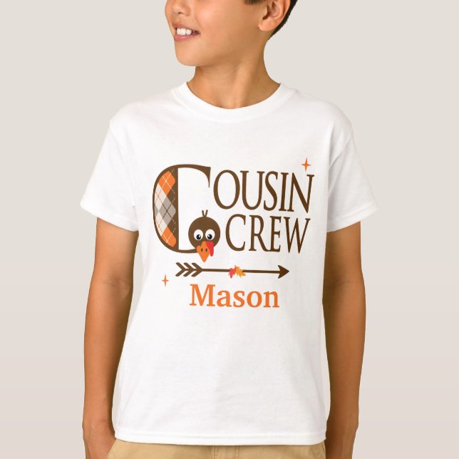 Thanksgiving Cousin Crew Shirt Turkey Cousin Shirt T (Framsida)