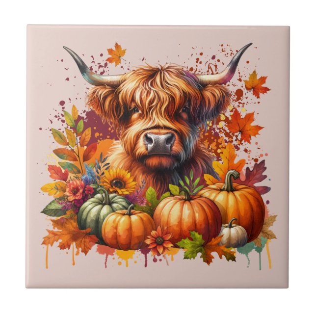 Thanksgiving Cow Kakelplatta (Framsidan)