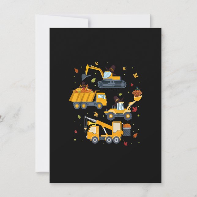 Thanksgiving Crane Lastbil Construction Funny Turk Inbjudningar (Framsida)