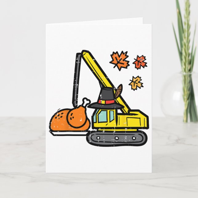 Thanksgiving Crane Turkey Construction Fall Toddle Kort (Framsida)