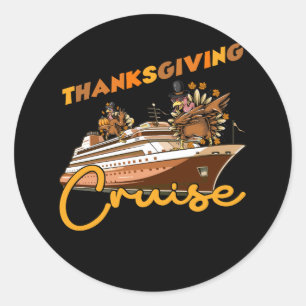 Thanksgiving Cruise Funny Turkey Cruising Vacation Runt Klistermärke
