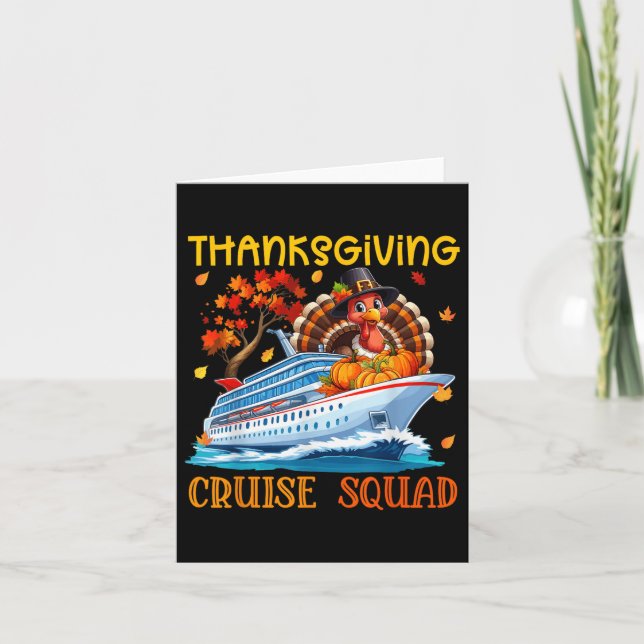 Thanksgiving Cruise Squad Turkey Fall Pumpkins Cru Kort (Framsida)