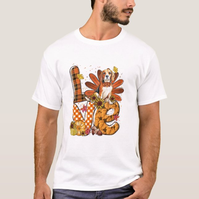 Thanksgiving Cute Beagle T Shirt (Framsida)