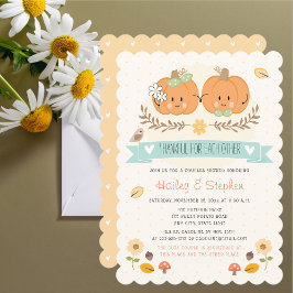 Thanksgiving Cute Pumpkins Par Shower Inbjudningar