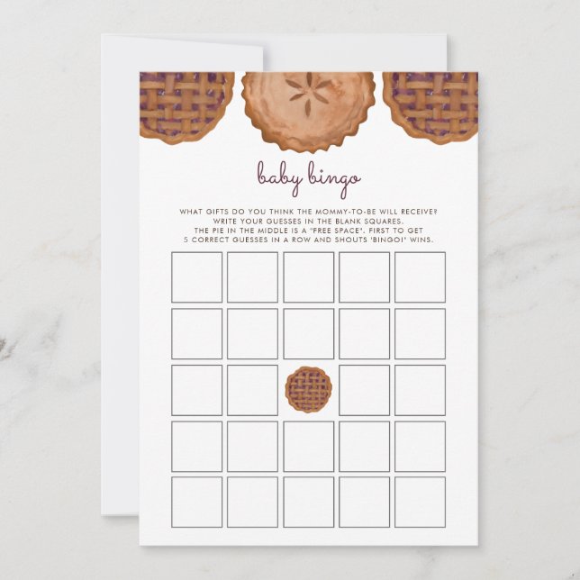 Thanksgiving Cutie Paj Baby Bingo Baby Shower Game (Framsida)