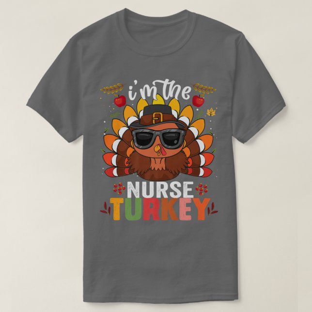 Thanksgiving Da för sjuksköterska i Turkiet Family T Shirt (Design framsida)