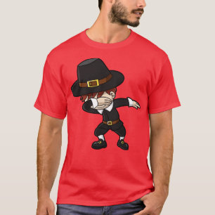 Thanksgiving Dabbing Pilgrim Dab Dance Boys Kids T Shirt