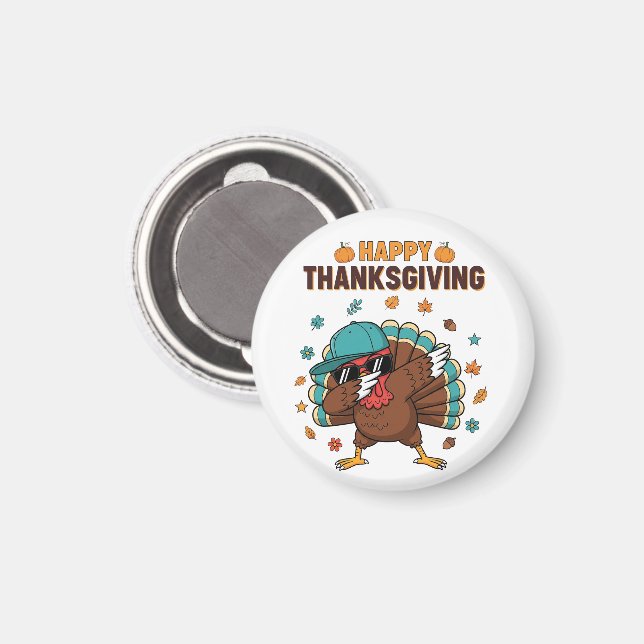 Thanksgiving Dabbing Turkey Magnet (Front/Back)