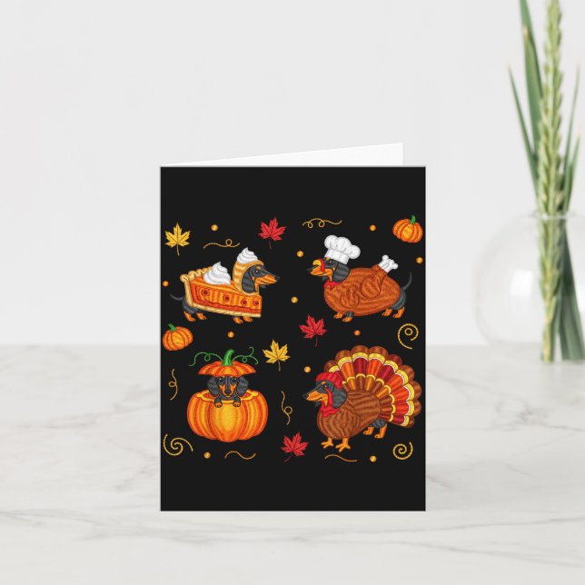 Thanksgiving Dachshund Weiner Dog Turkey Cute Pump Kort (Framsida)