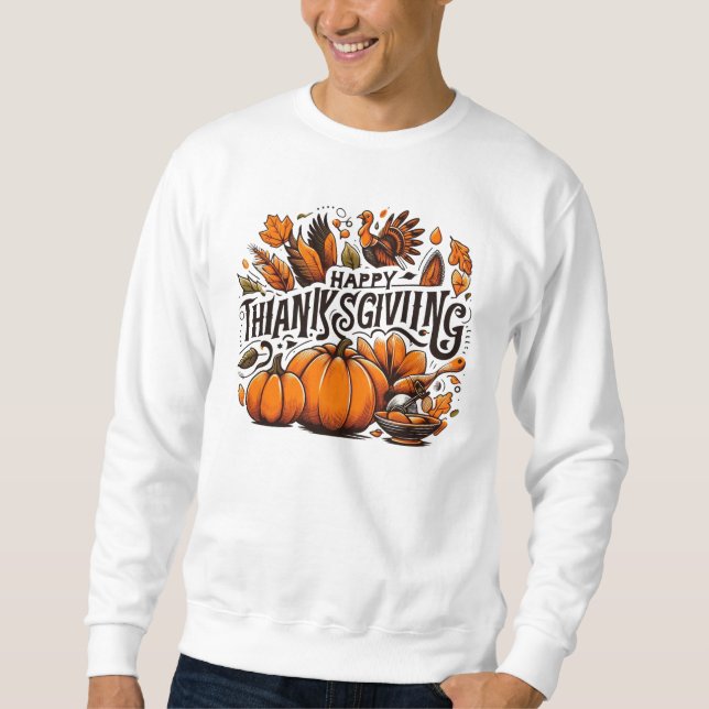 Thanksgiving dag lång ärmad tröja (Framsida)
