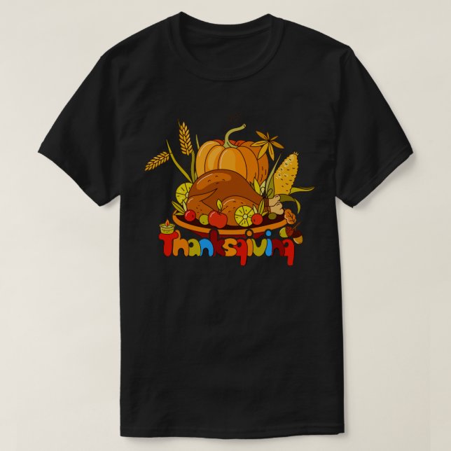 Thanksgiving Dag-middag T Shirt (Design framsida)