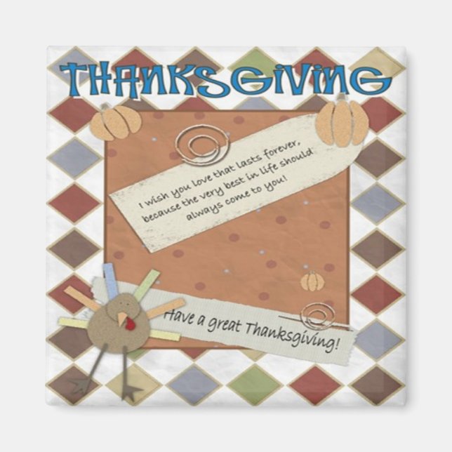 thanksgiving dag önskemål magnet (Framsidan)