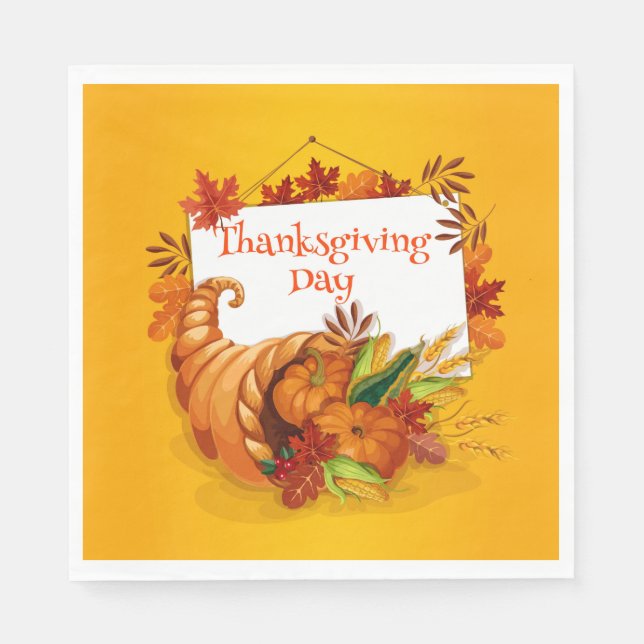 Thanksgiving Dag Pappersservett (Framsidan)