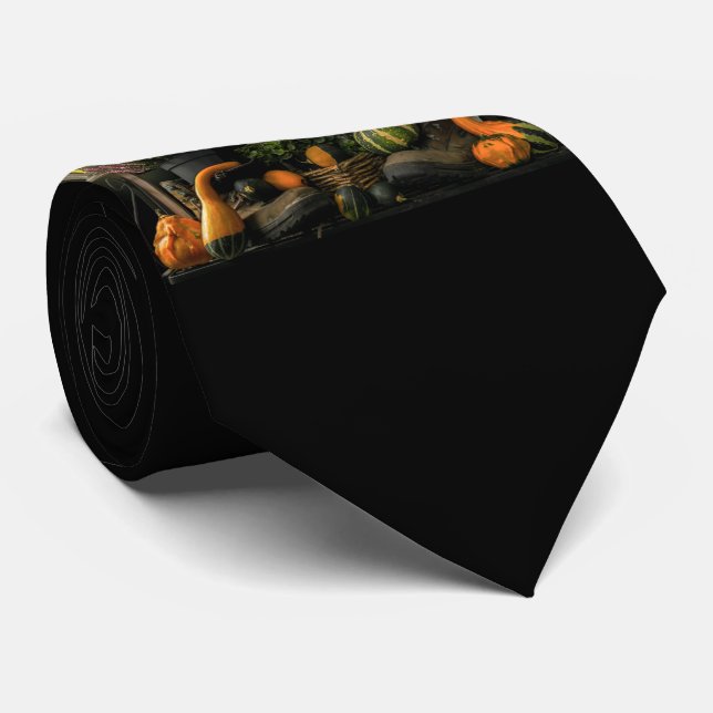 Thanksgiving Dag scen med bänkskörd och fallskörd Slips (Rullad)