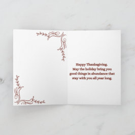 Thanksgiving-dagars hälsningskort kort