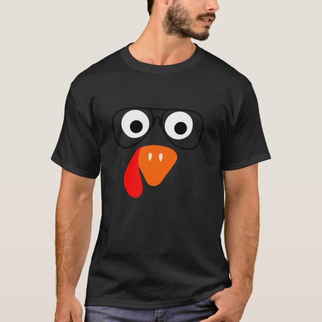 Thanksgiving-dagen för skörd av Ansikte-glasögon i T Shirt (Framsida)