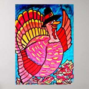 THANKSGIVING DAGEN LYCKLIG TURKIET poster