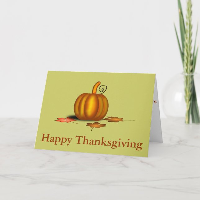 Thanksgiving-dagskort med Pumpkin Helgkort (Framsida)