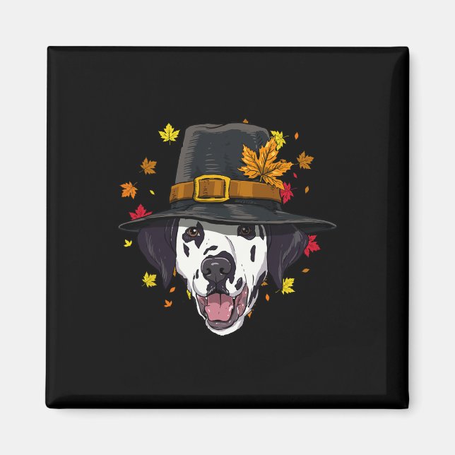 Thanksgiving Dalmatien Pilgrim Turkiet-dagen höste Magnet (Framsidan)