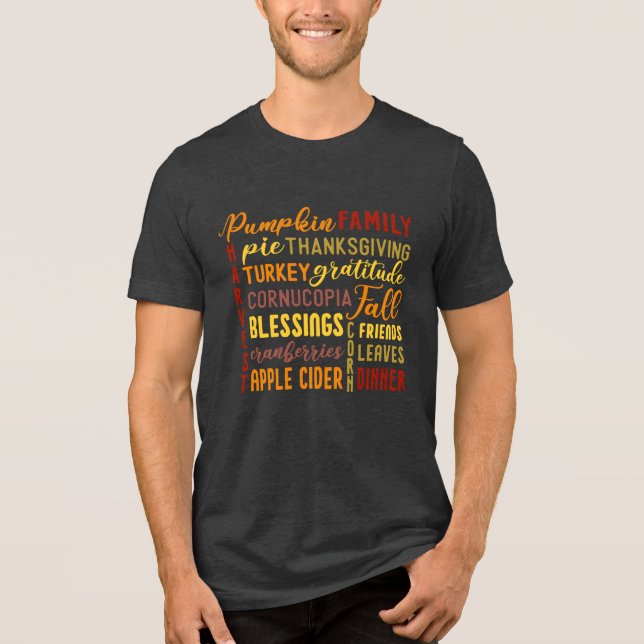 Thanksgiving Day Manar-Shirt Tri-Bl T Shirt (Framsida)