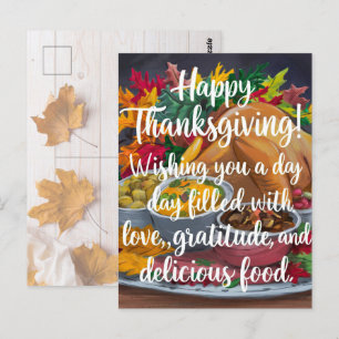 Thanksgiving Day of Kärlek and Gratitude Vykort