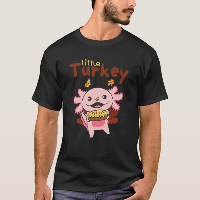 Thanksgiving Day Outfit Little Turkey Axolotl App T Shirt (Framsida)