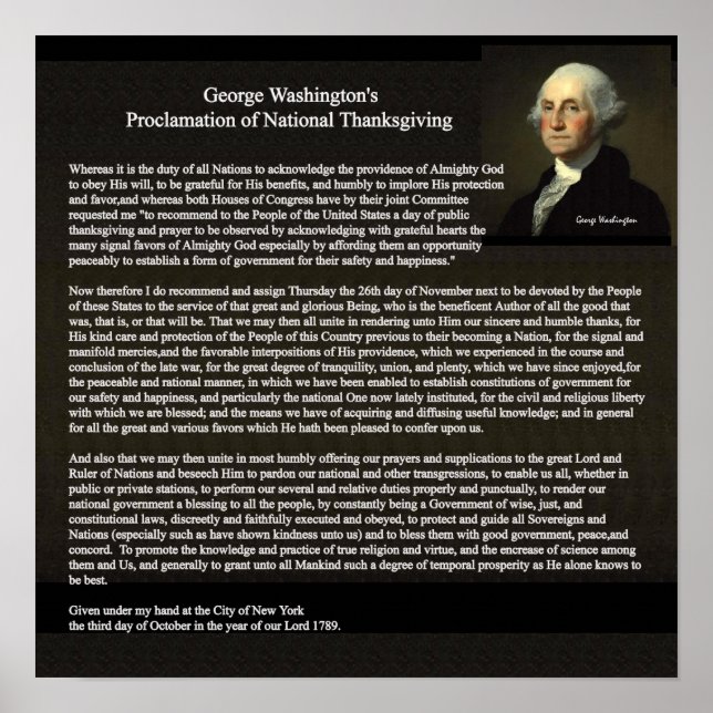 Thanksgiving Day Proklamation Poster (Framsidan)