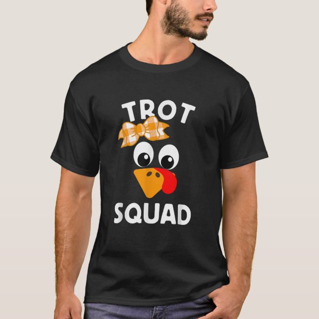 Thanksgiving Day Running Turkey Trot Squad T Shirt (Framsida)