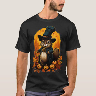 Thanksgiving Day Squirrel Pilgrim Fall Autumn Hall T Shirt