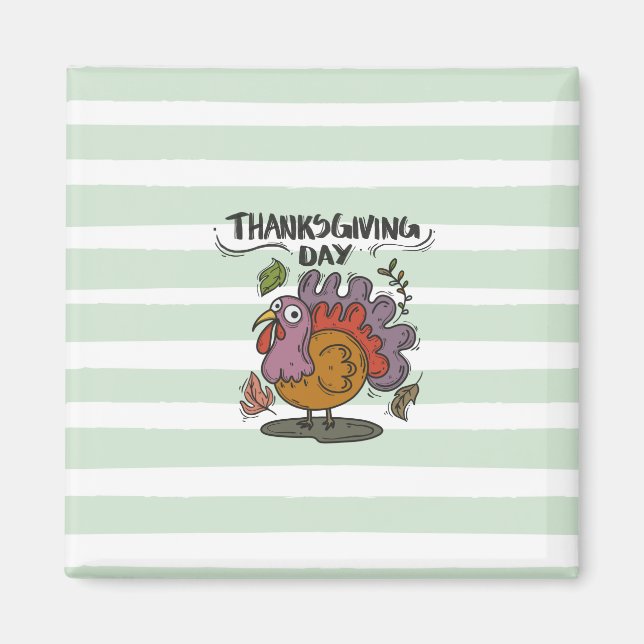 Thanksgiving Day Turkey Art - Classic Autumn Magnet (Framsidan)