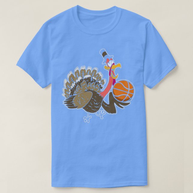 Thanksgiving Day Turkey Basketball Player Sports T Shirt (Design framsida)