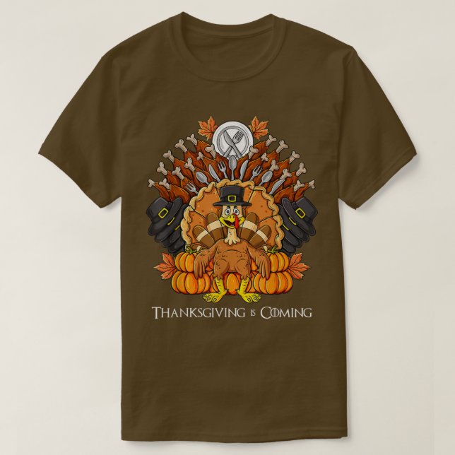 Thanksgiving Day Turkey Throne Funny Boys Girls Ki T Shirt (Design framsida)