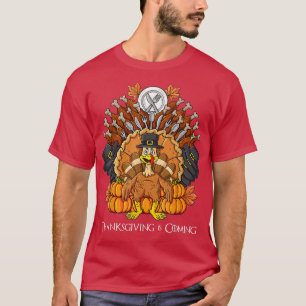 Thanksgiving Day Turkey Throne Funny Boys Girls Ki T Shirt