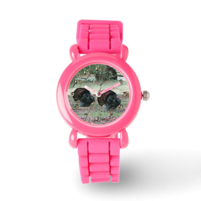 Thanksgiving Day Vild Turkey i Open Fält Armbandsur (Framsida)